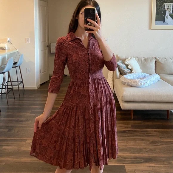 H&M midi cotton floral dress
